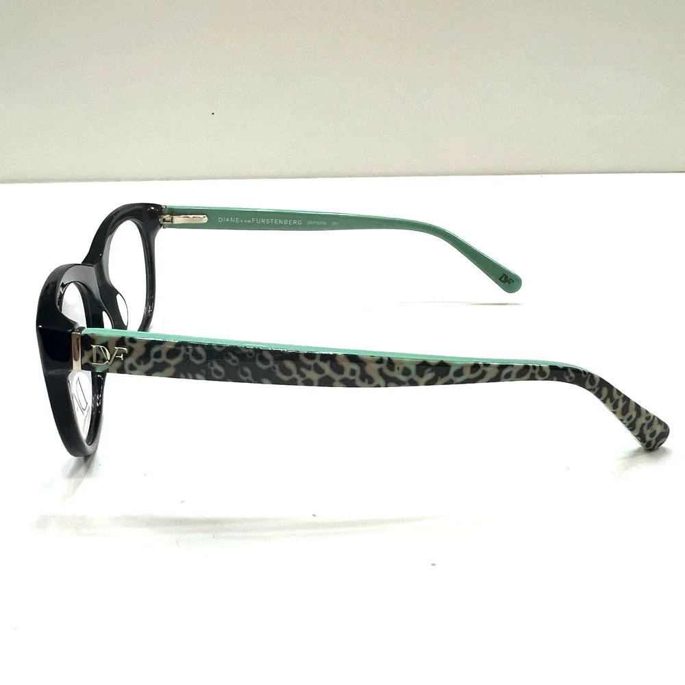 NEW Diane von Furstenberg DVF 5058 001 Black Semi Cats Eyeglass Frames 49-18-135